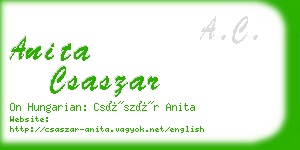 anita csaszar business card